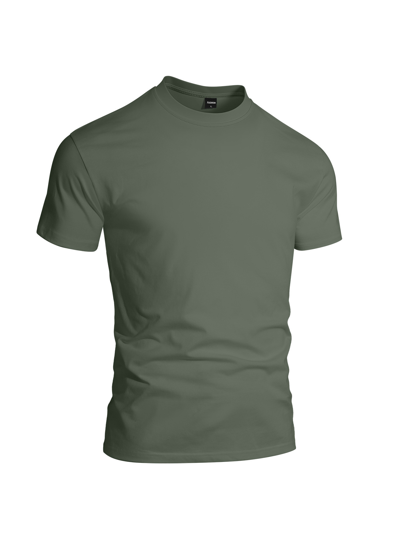T-Shirt Man Summer Men's Simple Pure Color Fashion Casual Sports Short-Sleeved T-Shirt