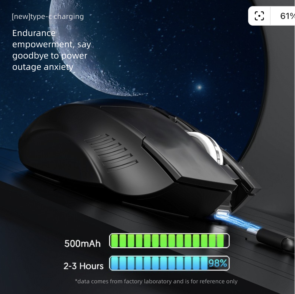 Rechargeable Mouse Wireless Dual-Mode Bluetooth Mouse for Computers Game Mouse