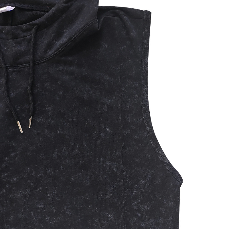 Men's Hooded Sleeveless Drawstring Pure Color Large-Size Loose Breathable Casual Vest for Men Clothing Tops Tanks Camis Tank Tops