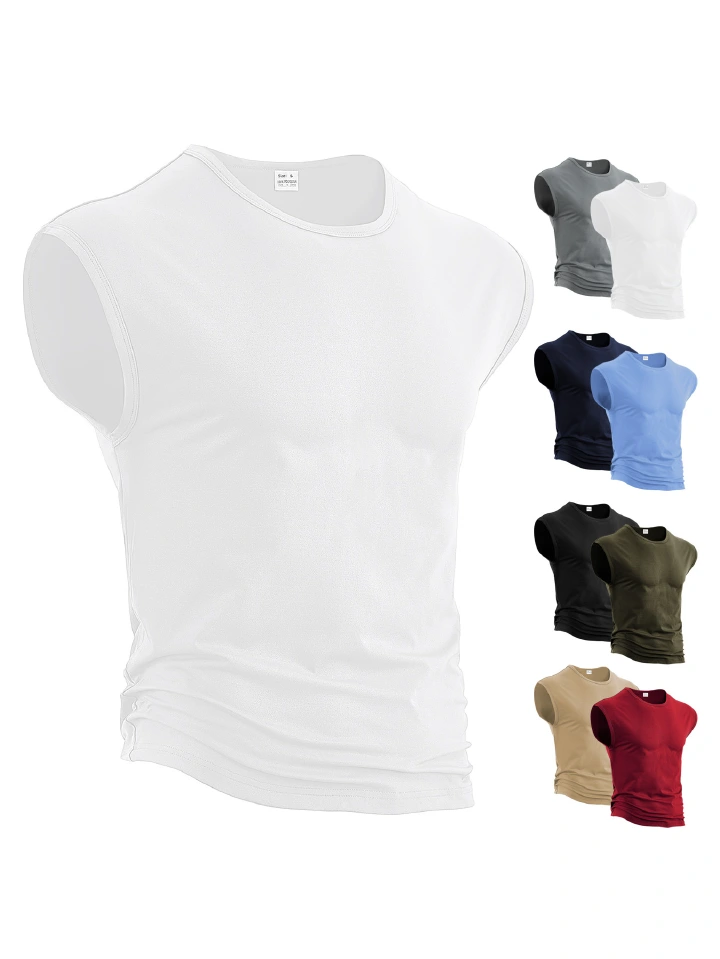 Men's Clothing Tops Tanks Camis Tank Tops Men's Summer Casual Sports Loose Sleeveless Base Shirt Breathable Comfortable Fitness Vest