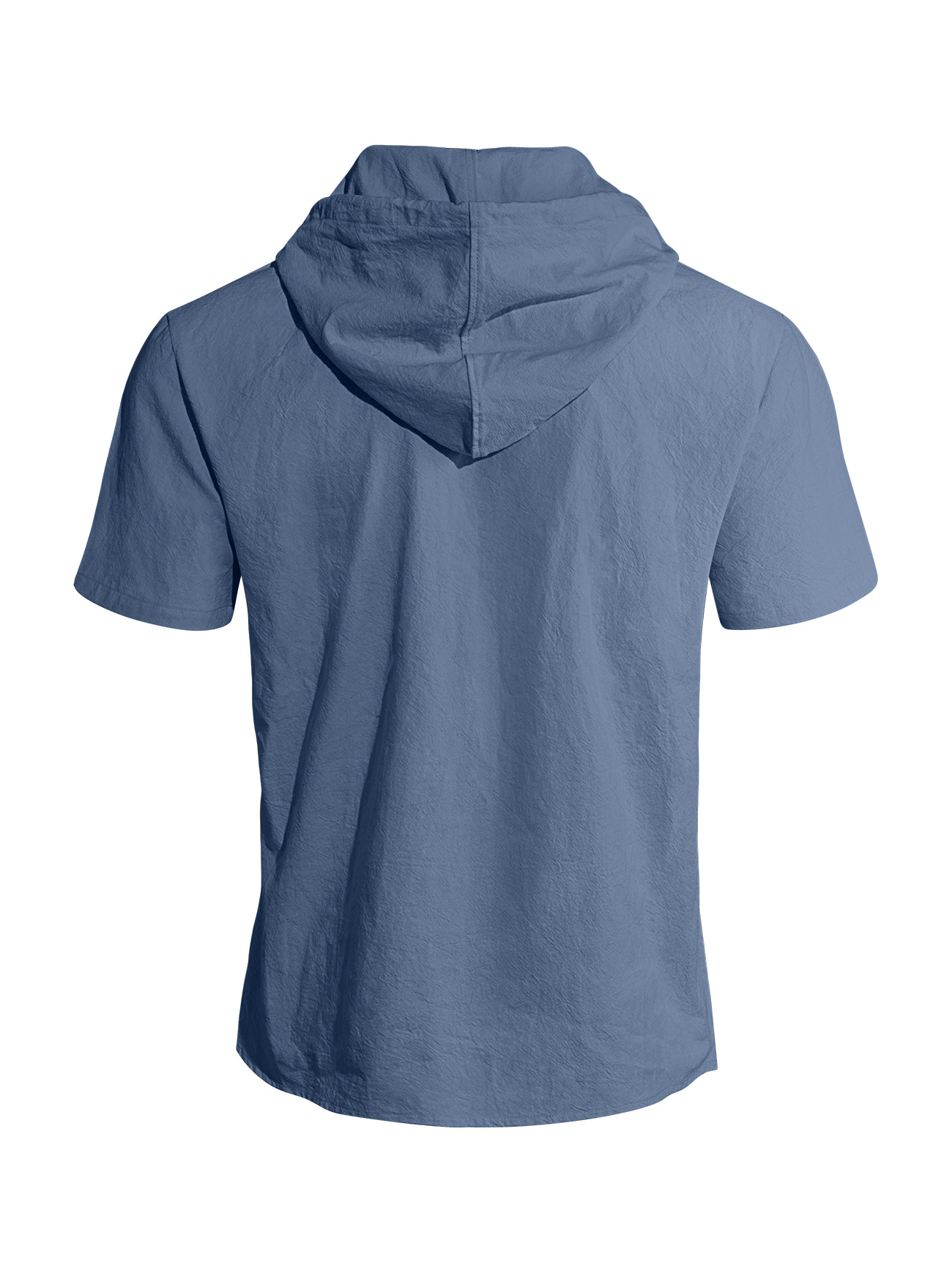 Men's Clothing Tops Sweatshirts Hoodies Men's Linen Short-Sleeved Beach Casual Hooded Shirt Short-Sleeved Solid-Colored Shirt T-Shirt