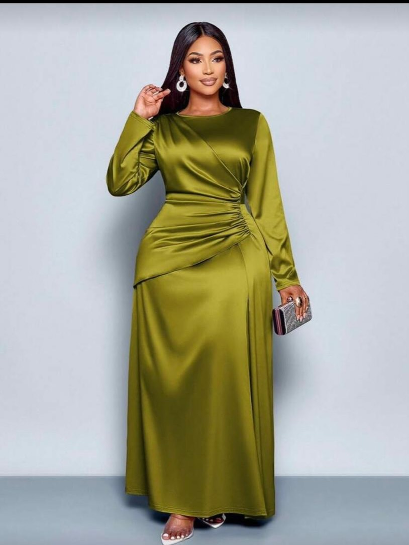 Women Silk Satin Maxi Dress – Casual & Party Long Dress