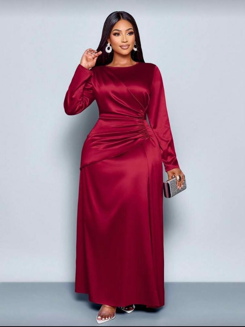 Women Silk Satin Maxi Dress – Casual & Party Long Dress