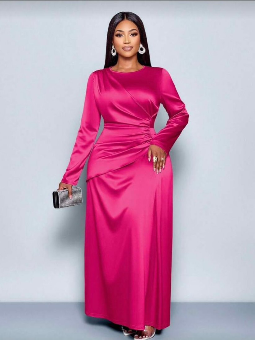 Women Silk Satin Maxi Dress – Casual & Party Long Dress