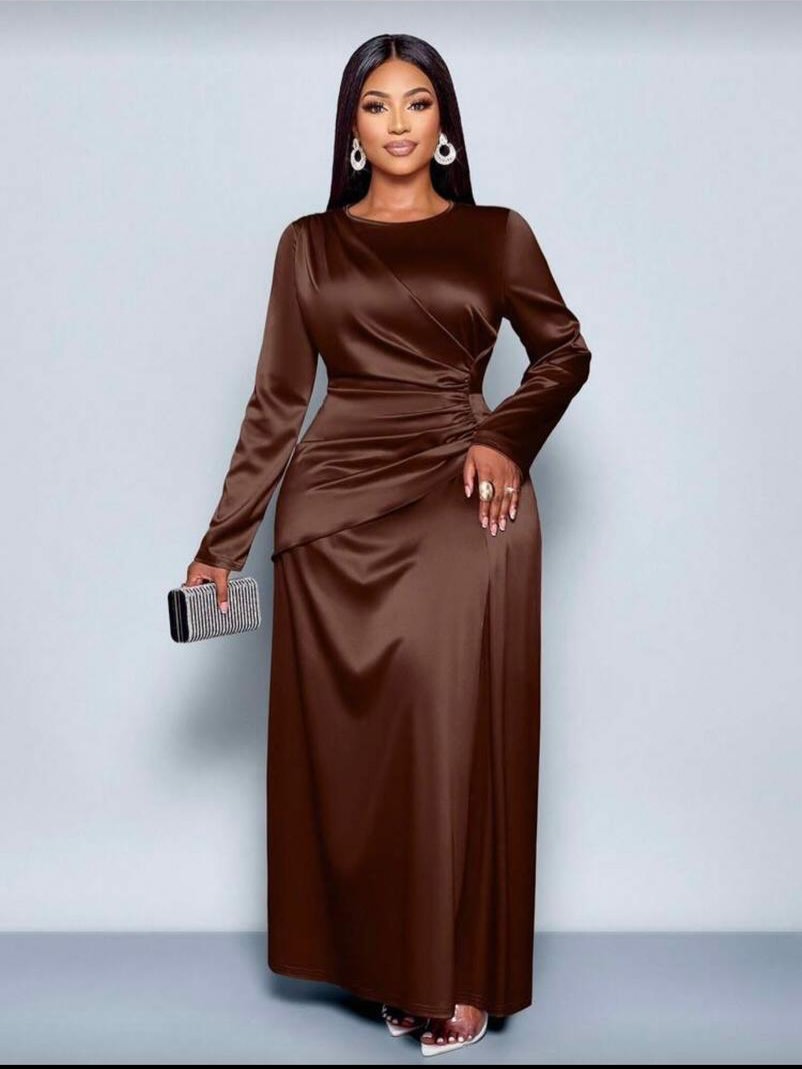 Women Silk Satin Maxi Dress – Casual & Party Long Dress