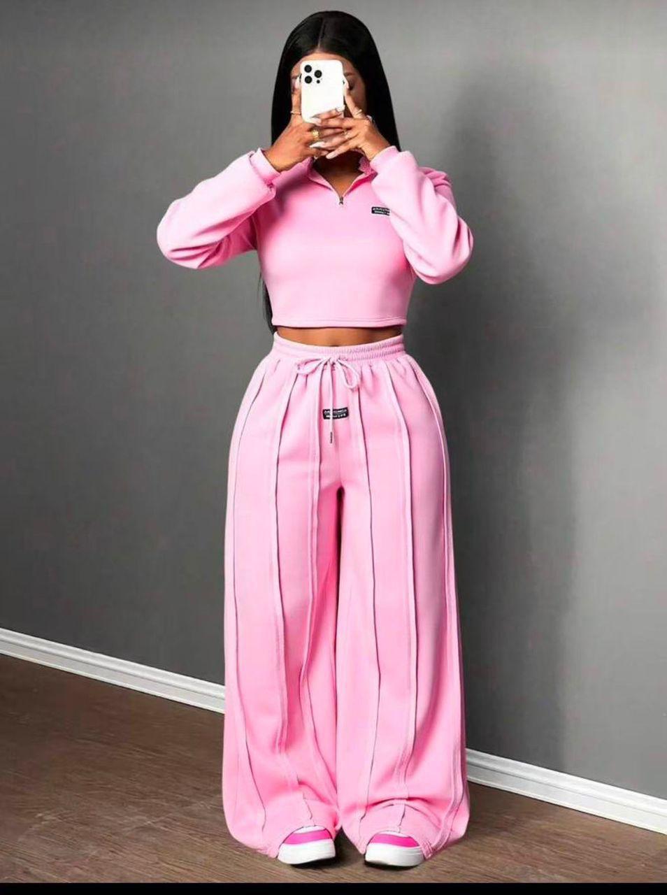 Women 2PC Outfit Matching Set Trendy Stylish Top and Pants Comfortable Casual Wear for Office Party Travel Kenya
