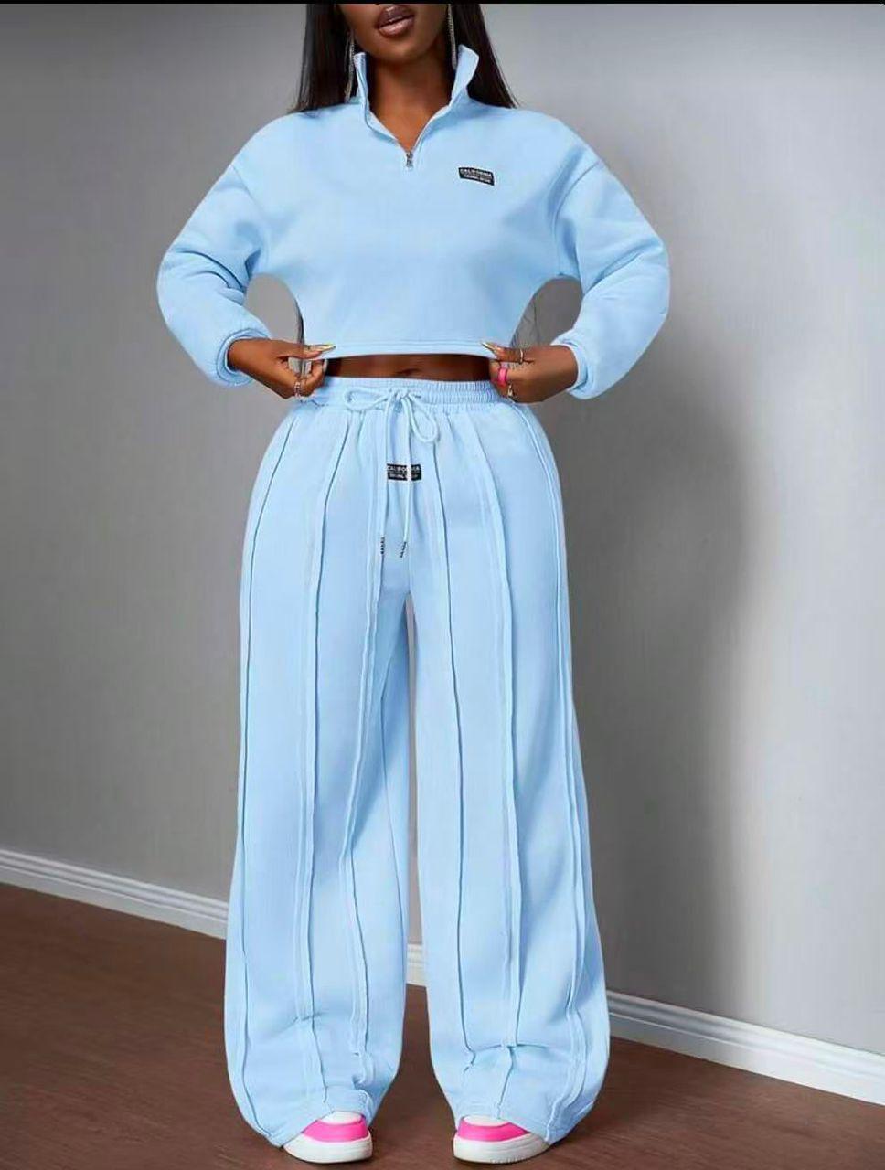 Women 2PC Outfit Matching Set Trendy Stylish Top and Pants Comfortable Casual Wear for Office Party Travel Kenya