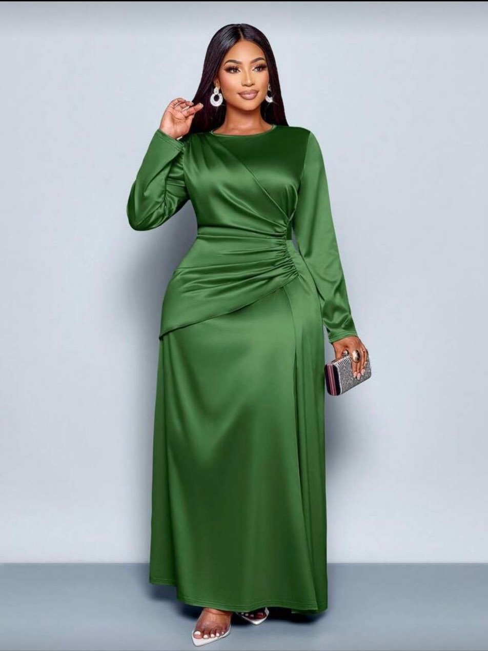 Women Silk Satin Maxi Dress – Casual & Party Long Dress