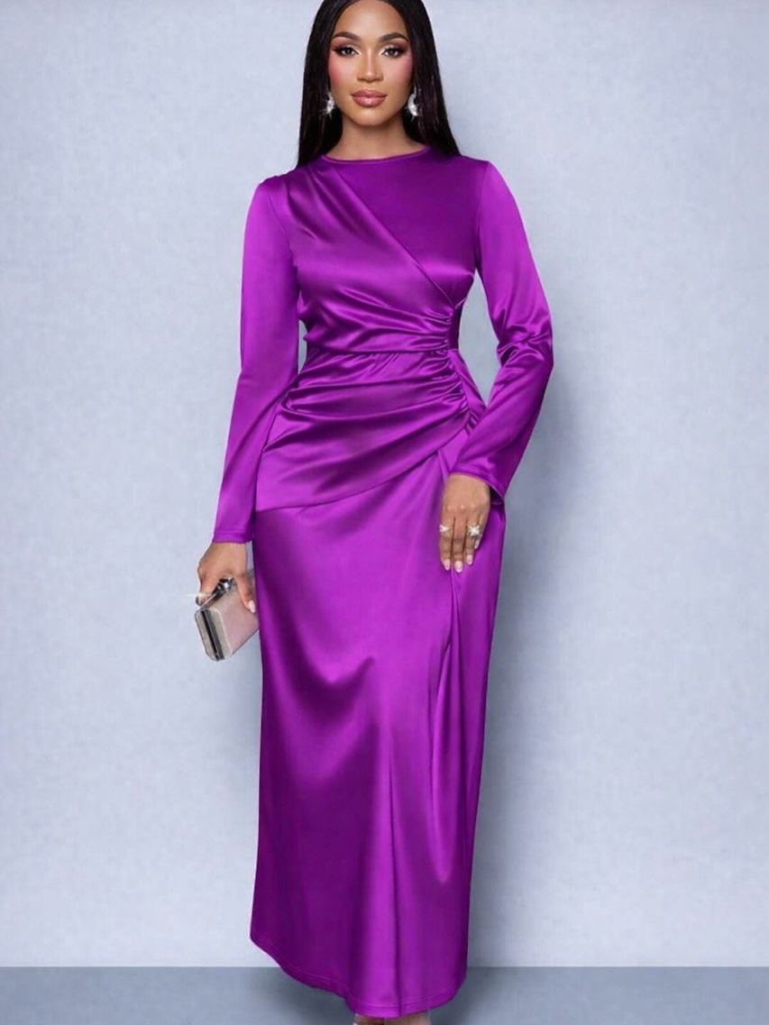 Women Silk Satin Maxi Dress – Casual & Party Long Dress