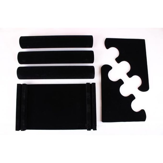 3-Tier Velvet Jewelry Display Stand - Black Bracelet & Watch Organizer