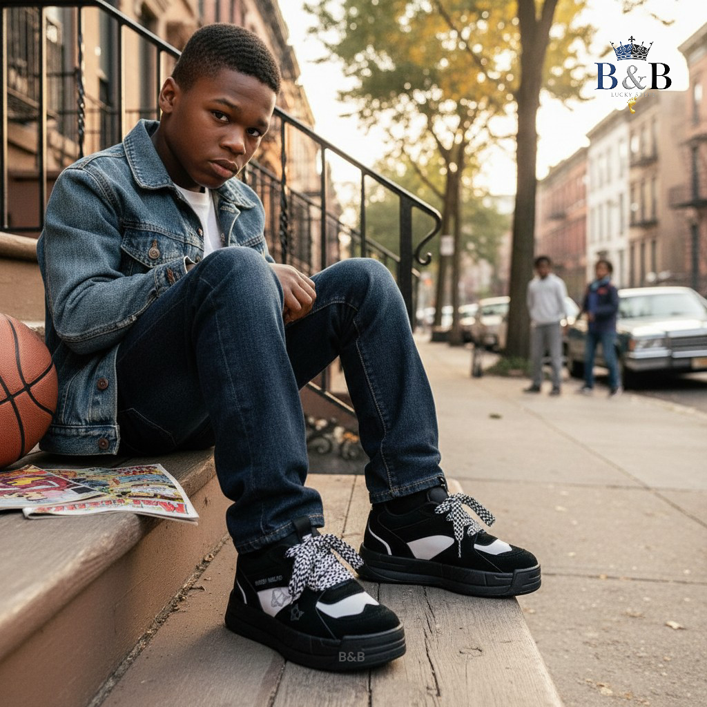 Trendy Boys' and Girls' Sport Sneakers, Kids' Premium Urban Streetwear Sneakers. All-Day Comfort Kids' Sport Shoes with Reinforced Heel Support.