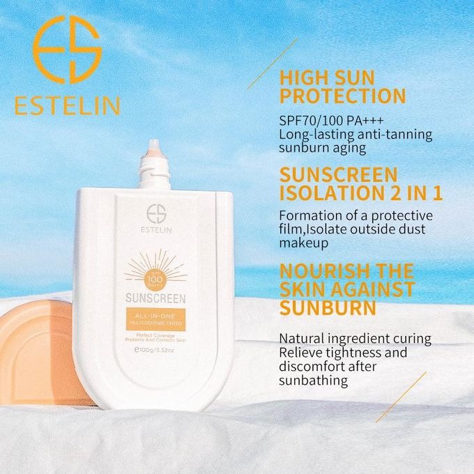 ESTELIN Multi Defence Sunscreen All In One Multi-Defense Tinted SPF 100 PA+++ Fade Dark Spots and Blemishes 100g