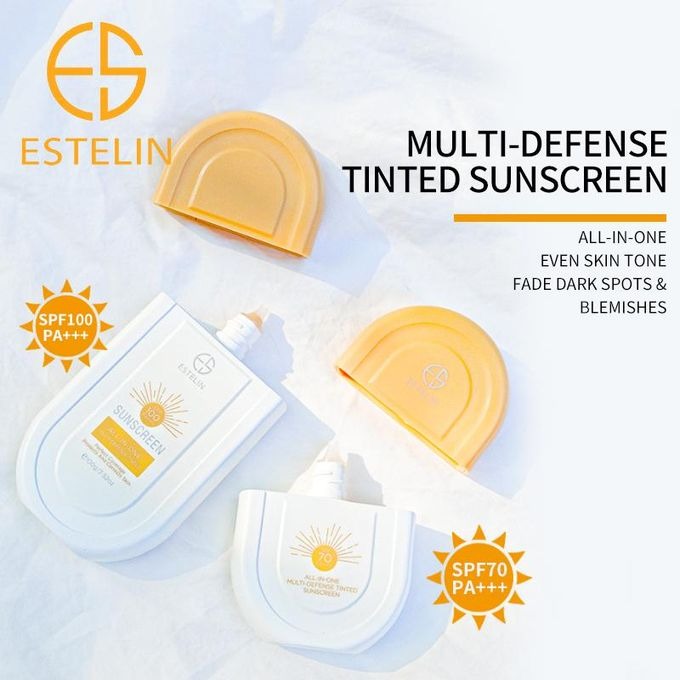 ESTELIN Multi Defence Sunscreen All In One Multi-Defense Tinted SPF 100 PA+++ Fade Dark Spots and Blemishes 100g