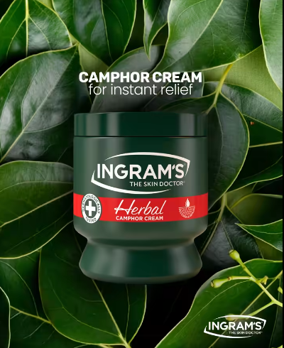 Ingram's The Skin Doctor Herbal Camphor Cream Herbal Creme Canfora, 450g Original Ingram's Skin Doctor Herbal Cream 48H Moisture & Dermatologically Tested