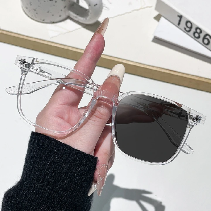 Ultra-Light Anti-Blue Light Photochromic Eyeglasses High-End Business Commuting Frames Versatile No-Prescription Slimming 1PC