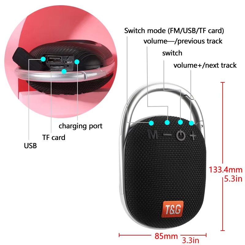 Portable Mini Bluetooth Speaker Sound Box Music Wireless Subwoofer Small Woofer Bass PC TV Radio FM Waterproof Caixa De Som Mp3