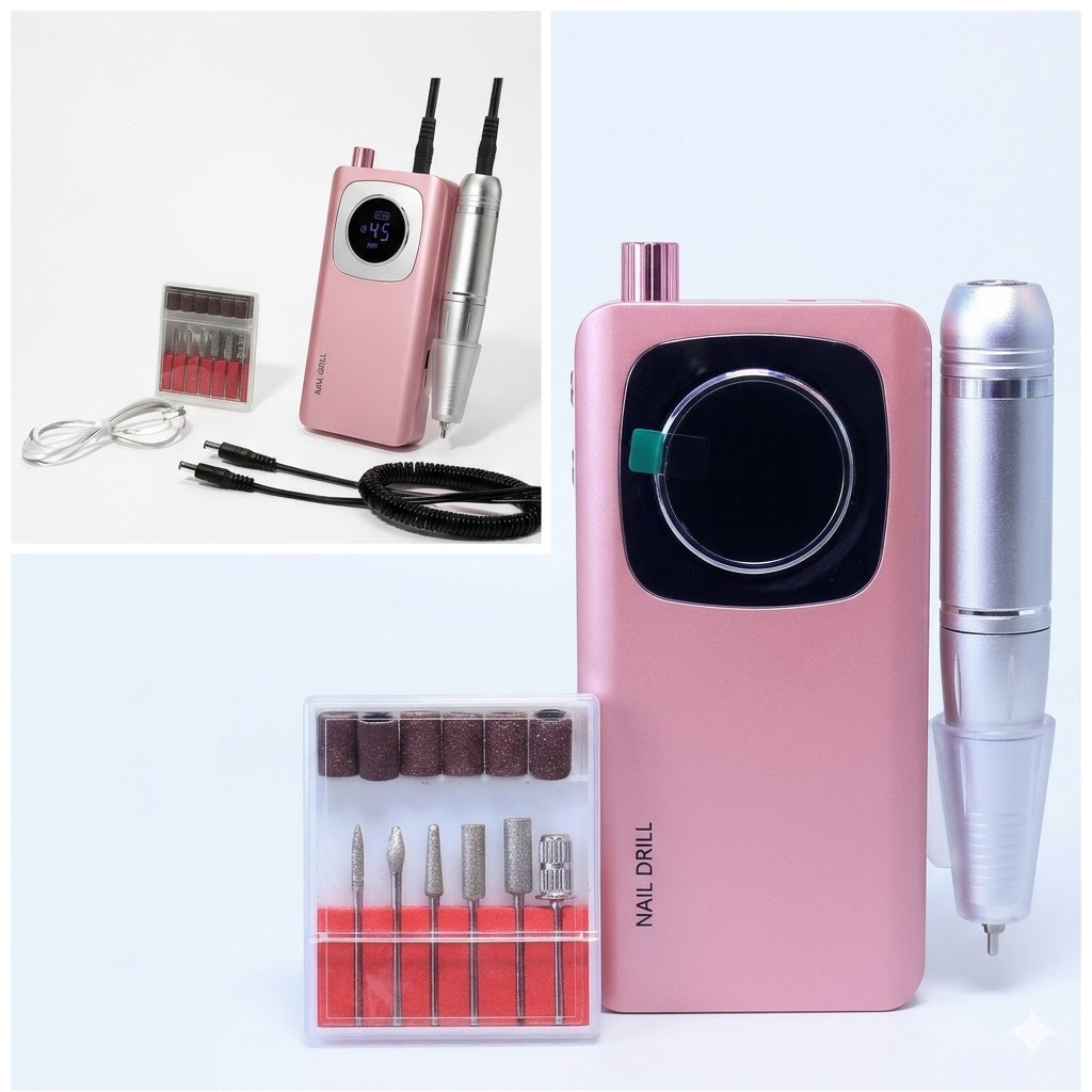 Professional Nail Drill Machine – Pink  Portable Manicure & Pedicure Kit (Professional Edition)
