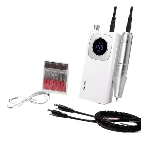 Professional Nail Drill Machine – White Portable Manicure & Pedicure Kit (Professional Edition)
