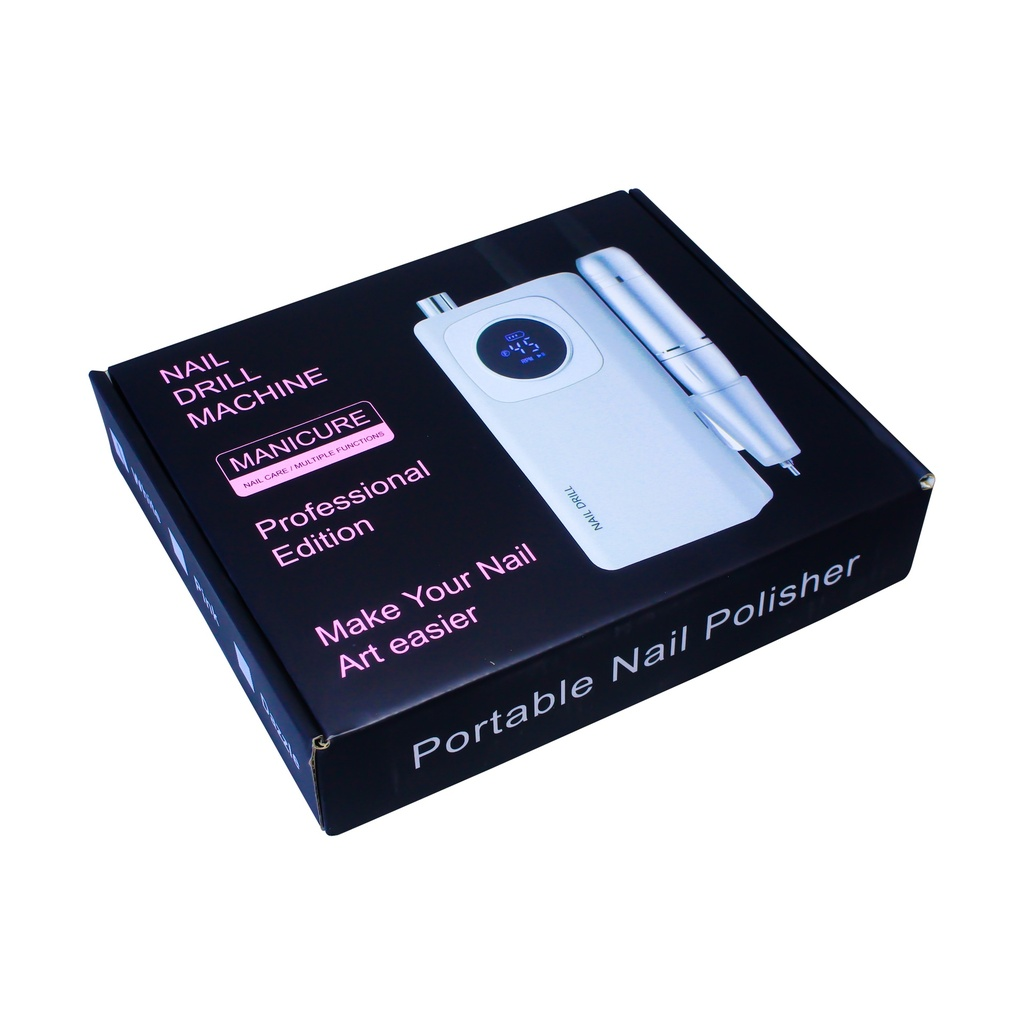 Professional Nail Drill Machine – White Portable Manicure & Pedicure Kit (Professional Edition)