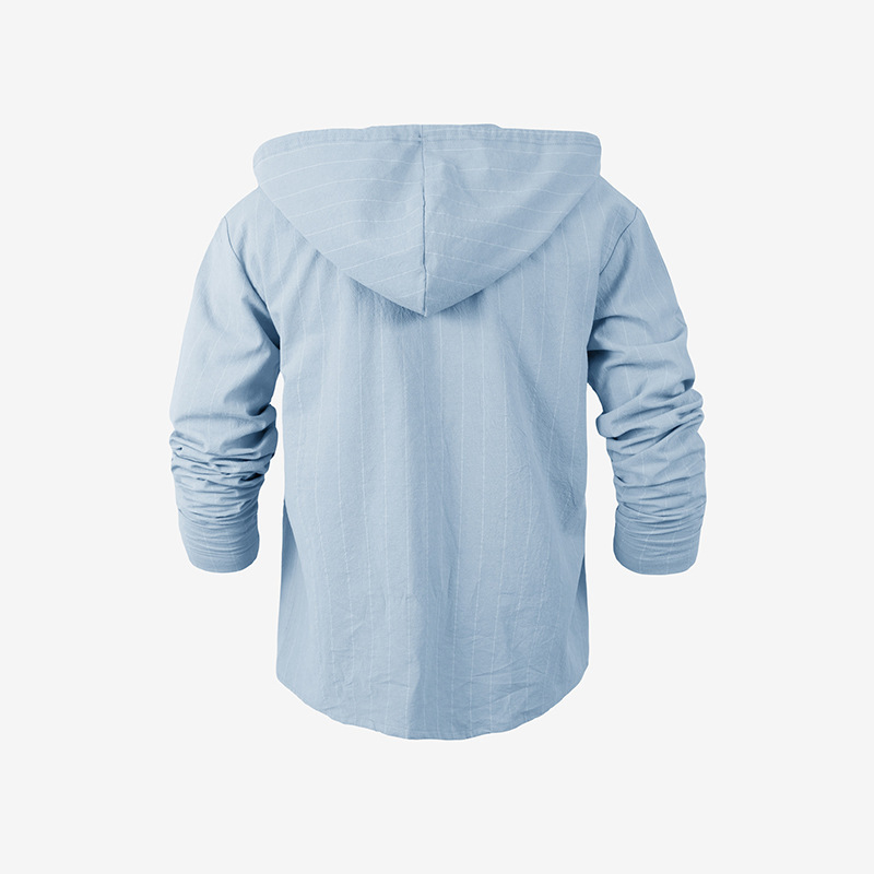 Clothes > Men's Clothing > Tops > Shirts Men's Striped Casual Long Sleeve Shirt Loose Beach T-Shirt S-3XL