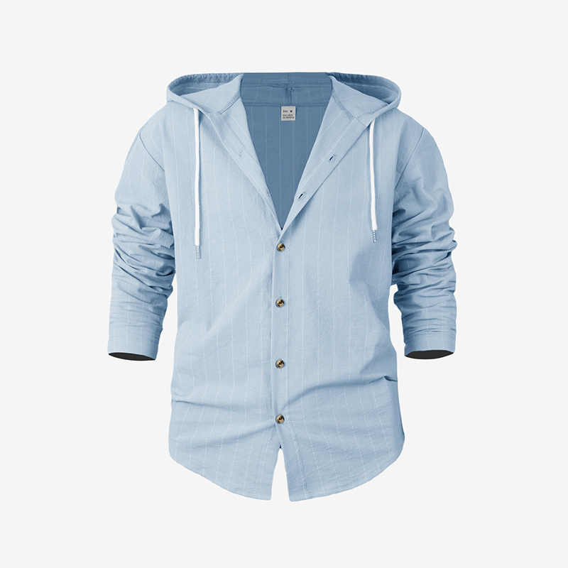 Clothes > Men's Clothing > Tops > Shirts Men's Striped Casual Long Sleeve Shirt Loose Beach T-Shirt S-3XL