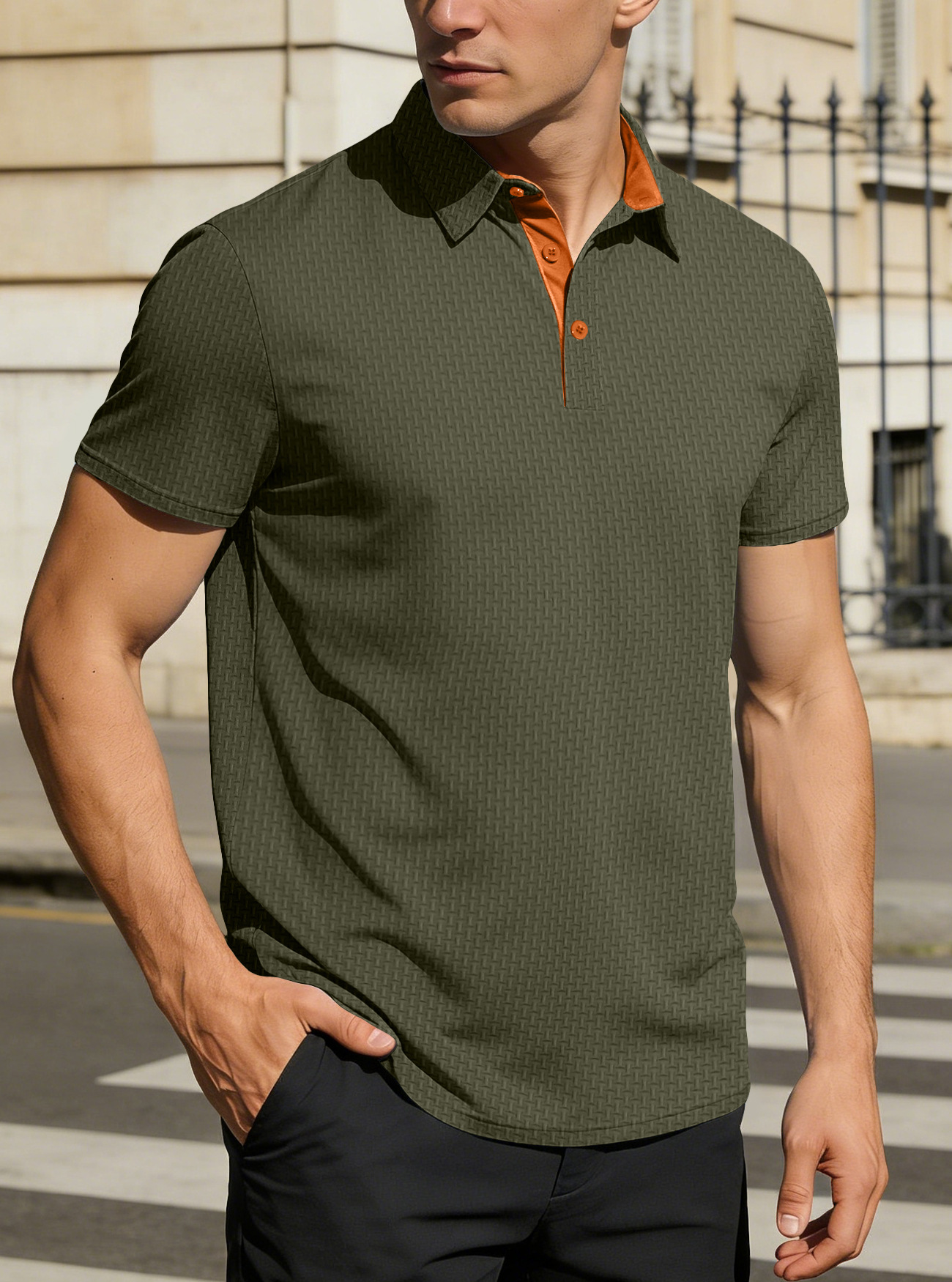 Clothes > Men's Clothing > Tops > T-Shirts  Short-Sleeved Polo Shirt with Pockets, S-3XL T-Shirt