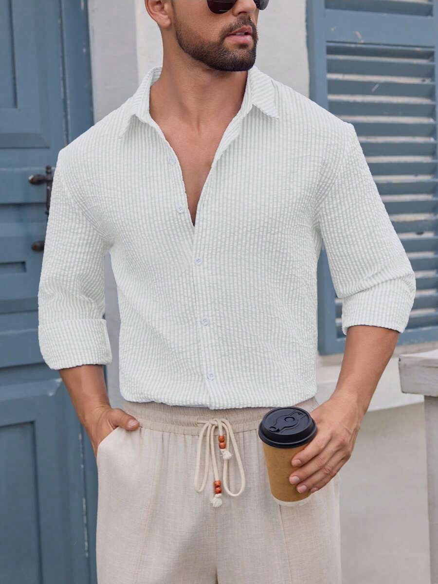 Clothes > Men's Clothing > Tops > Shirts Men's Long Sleeve Plaid Cotton Shirt Shirt S-XXL