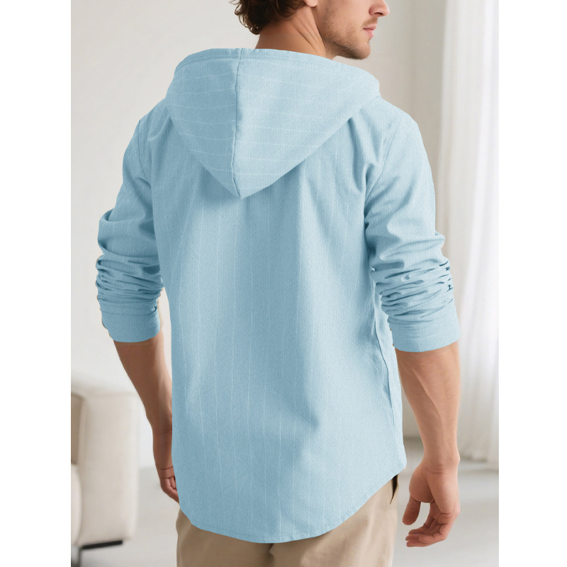 Clothes > Men's Clothing > Tops > Shirts Men's Striped Casual Long Sleeve Shirt Loose Beach T-Shirt S-3XL