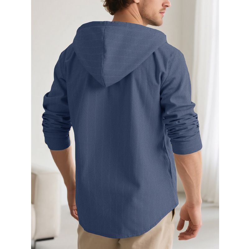 Clothes > Men's Clothing > Tops > Shirts Men's Striped Casual Long Sleeve Shirt Loose Beach T-Shirt S-3XL
