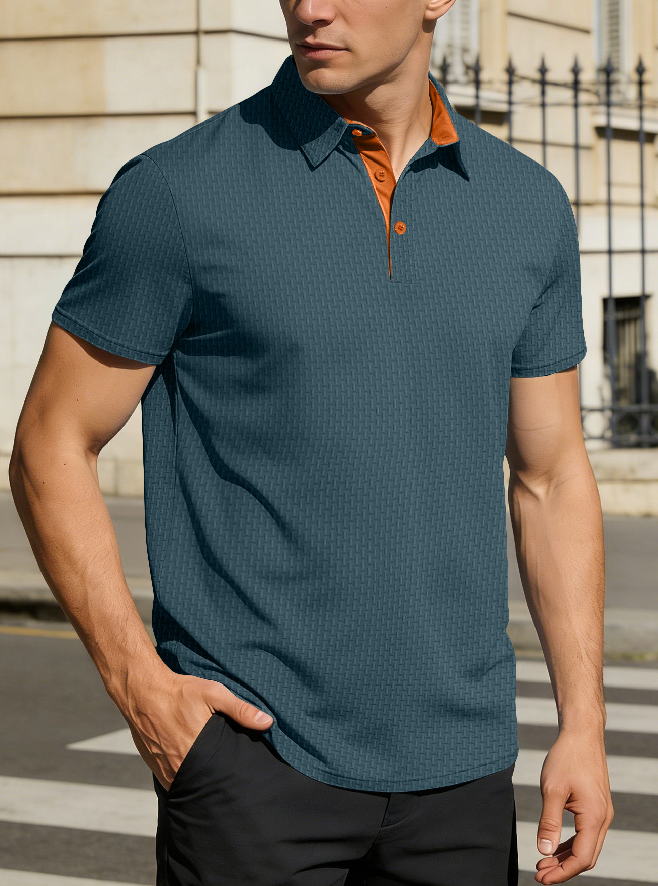 Clothes > Men's Clothing > Tops > T-Shirts  Short-Sleeved Polo Shirt with Pockets, S-3XL T-Shirt