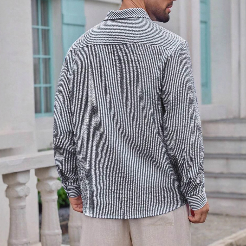 Clothes > Men's Clothing > Tops > Shirts Men's Long Sleeve Plaid Cotton Shirt Shirt S-XXL