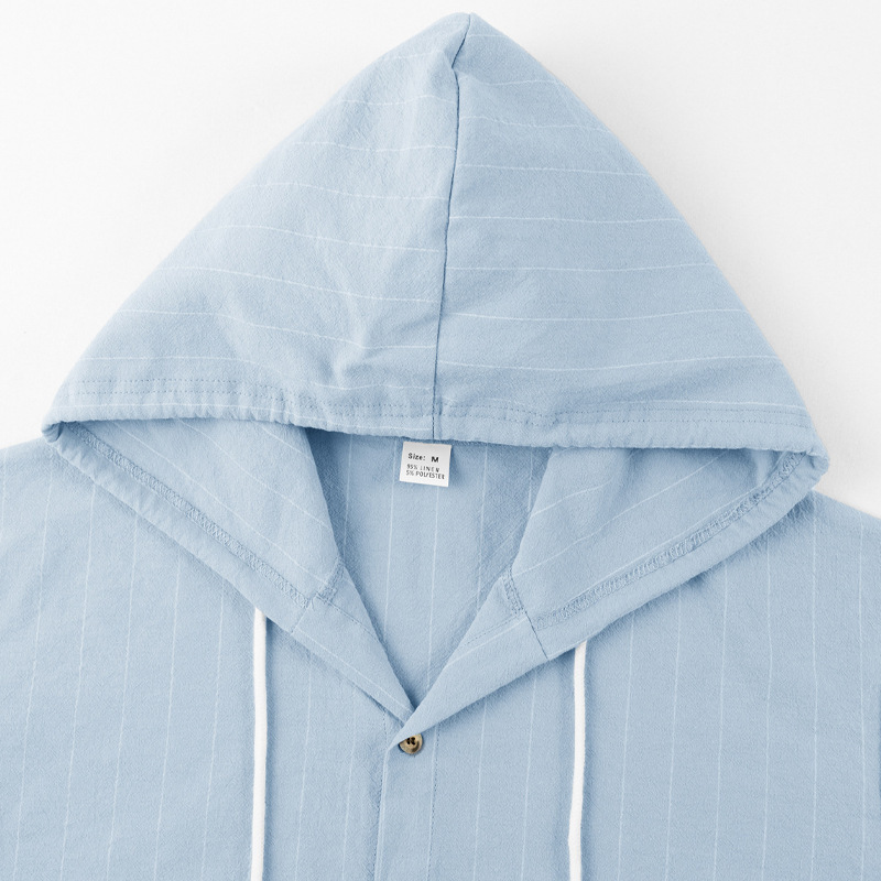 Clothes > Men's Clothing > Tops > Shirts Men's Striped Casual Long Sleeve Shirt Loose Beach T-Shirt S-3XL