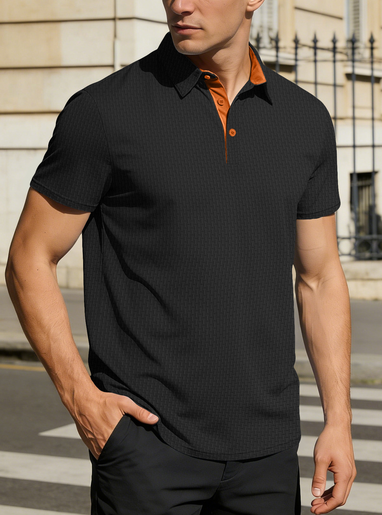 Clothes > Men's Clothing > Tops > T-Shirts  Short-Sleeved Polo Shirt with Pockets, S-3XL T-Shirt