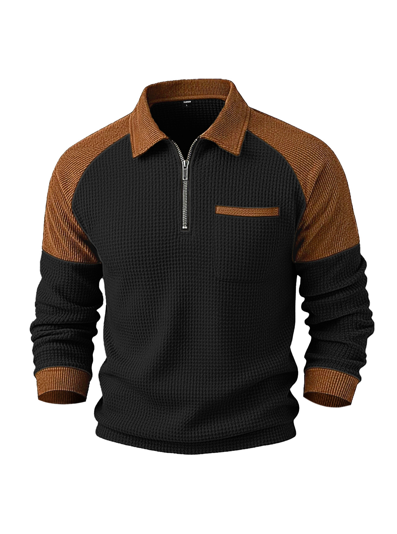 Clothes > Men's Clothing > Tops > Sweatshirts & Hoodies Men's Zip Lapel Polo Shirt Casual Sweatshirt S-3XL