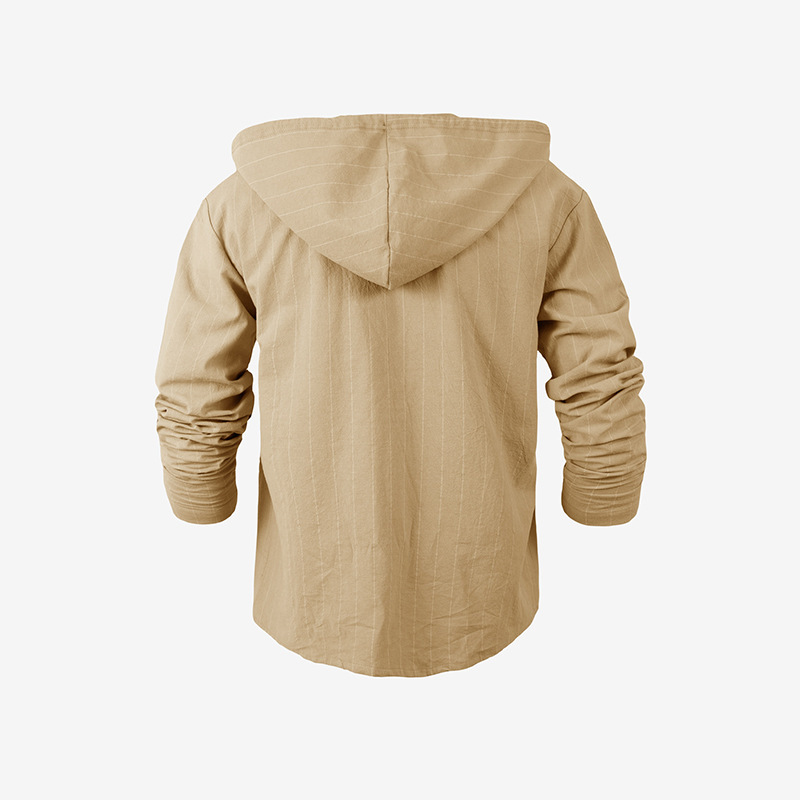Clothes > Men's Clothing > Tops > Shirts Men's Striped Casual Long Sleeve Shirt Loose Beach T-Shirt S-3XL
