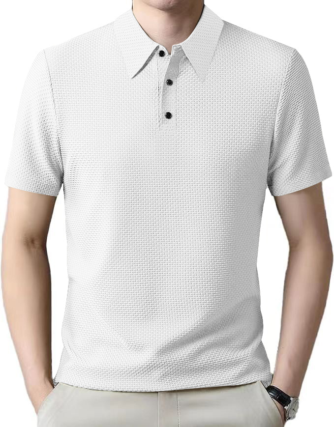 Clothes > Men's Clothing > Tops > T-Shirts  Summer Men's Ice Silk Short Sleeve Lapel POLO Shirt T-Shirt S-3XL