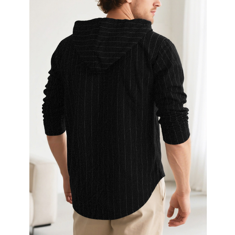Clothes > Men's Clothing > Tops > Shirts Men's Striped Casual Long Sleeve Shirt Loose Beach T-Shirt S-3XL
