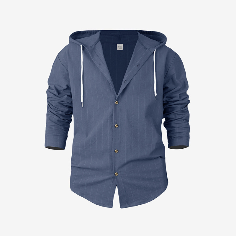 Clothes > Men's Clothing > Tops > Shirts Men's Striped Casual Long Sleeve Shirt Loose Beach T-Shirt S-3XL