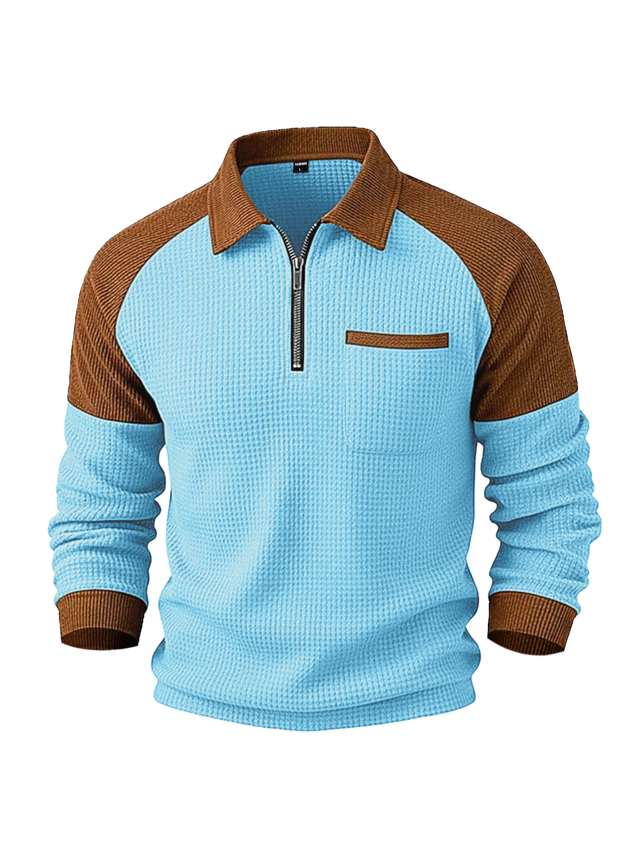 Clothes > Men's Clothing > Tops > Sweatshirts & Hoodies Men's Zip Lapel Polo Shirt Casual Sweatshirt S-3XL