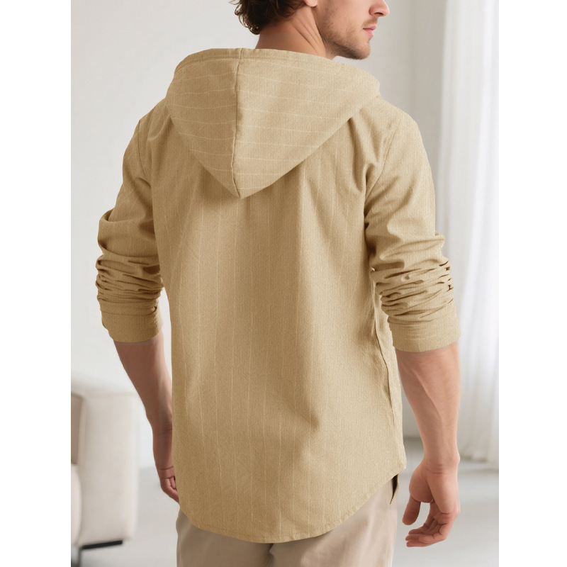 Clothes > Men's Clothing > Tops > Shirts Men's Striped Casual Long Sleeve Shirt Loose Beach T-Shirt S-3XL