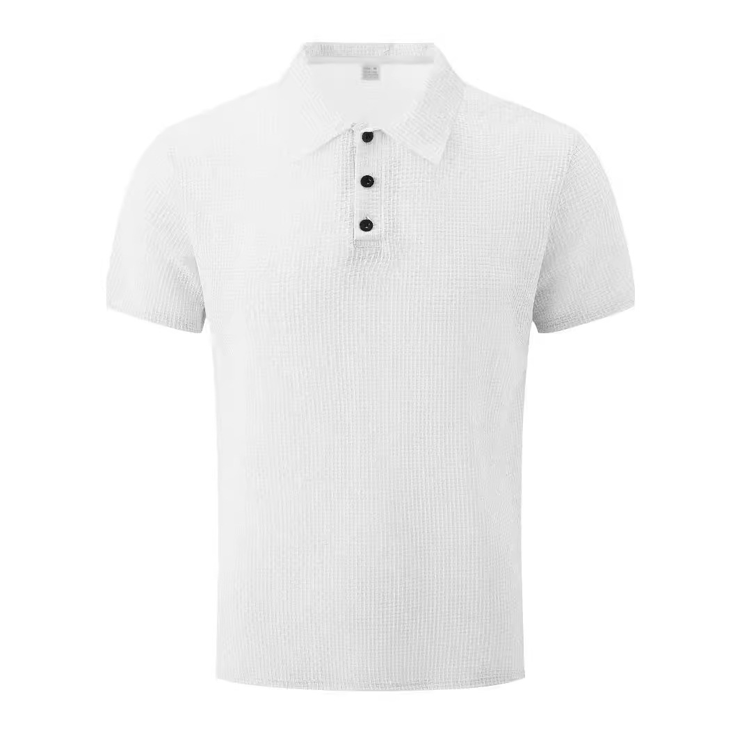 Clothes > Men's Clothing > Tops > T-Shirts  Summer Men's Ice Silk Short Sleeve Lapel POLO Shirt T-Shirt S-3XL