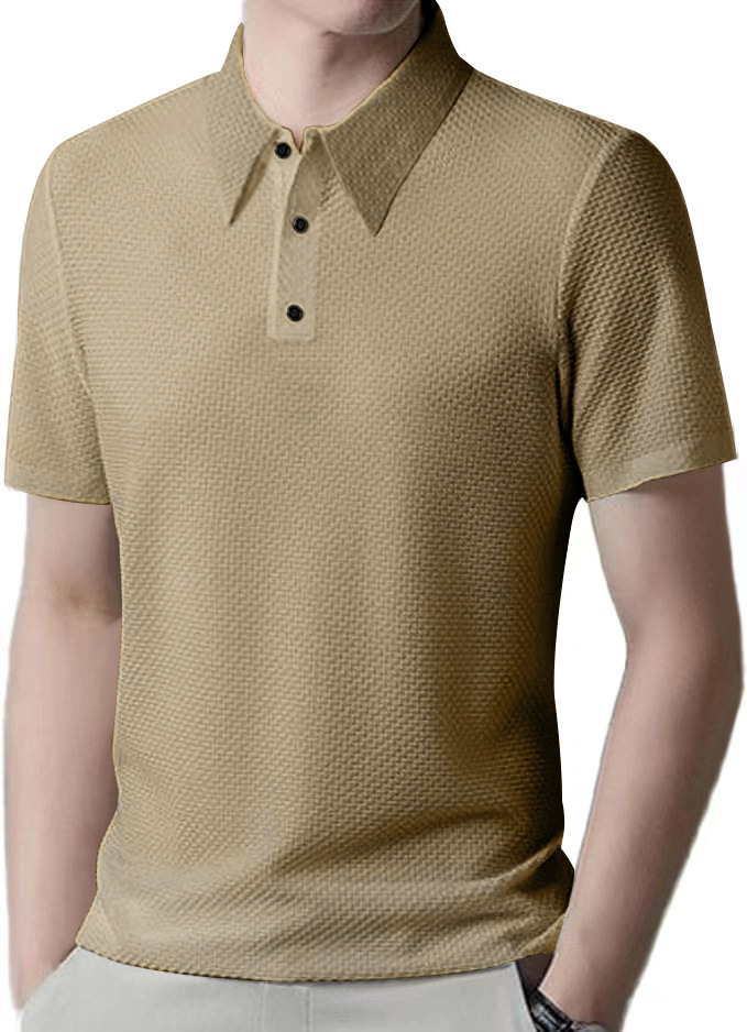Clothes > Men's Clothing > Tops > T-Shirts  Summer Men's Ice Silk Short Sleeve Lapel POLO Shirt T-Shirt S-3XL