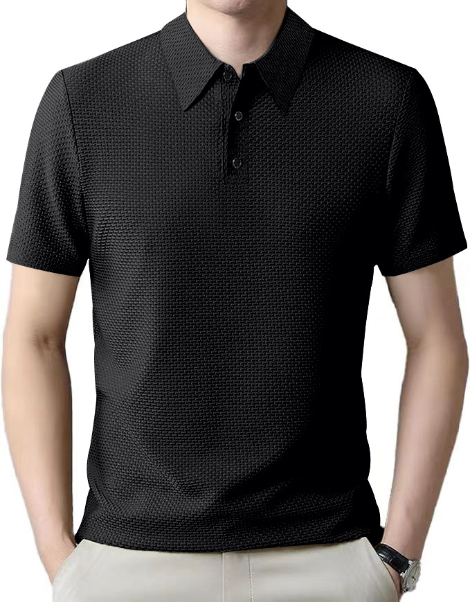 Clothes > Men's Clothing > Tops > T-Shirts  Summer Men's Ice Silk Short Sleeve Lapel POLO Shirt T-Shirt S-3XL