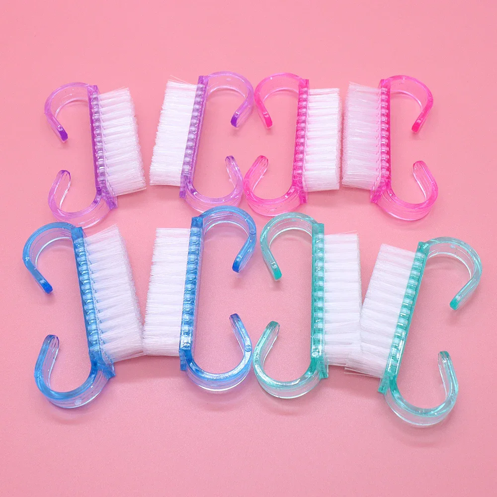 50Pcs Cleaning Nail Brushes Tools Colorful Plastic Dust Cleaner Brushes Nail Art Manicure Pedicure Powder Soft Remover Brush