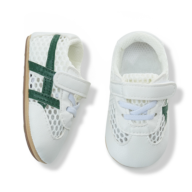 Baby sandals 0-1 year old men's and women's sports shoes, anti slip and breathable mesh fabric, breathable and comfortable white shoes