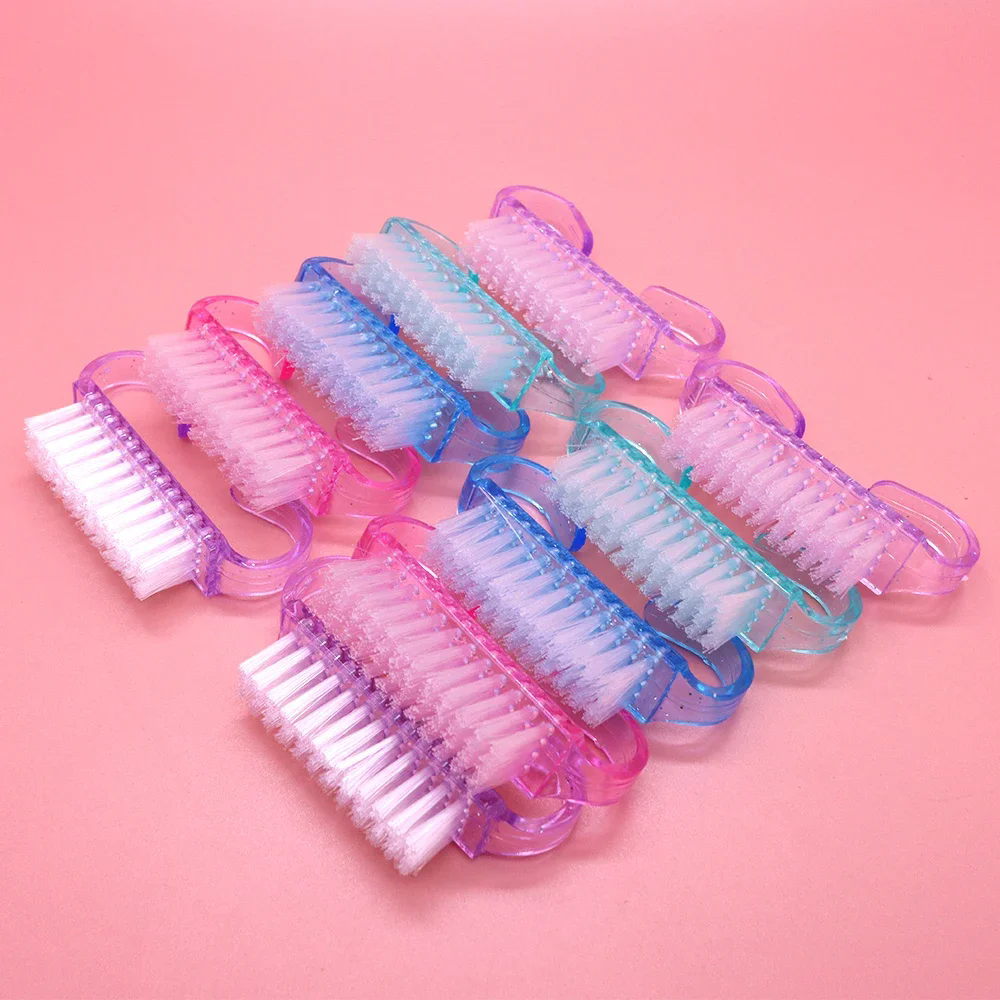 50Pcs Cleaning Nail Brushes Tools Colorful Plastic Dust Cleaner Brushes Nail Art Manicure Pedicure Powder Soft Remover Brush