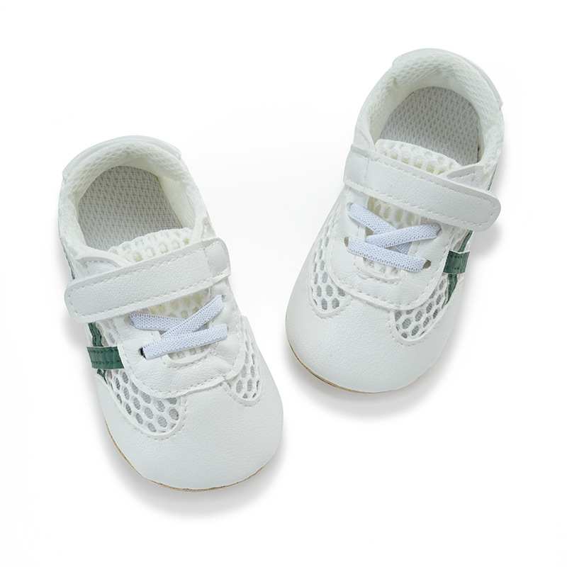 Baby sandals 0-1 year old men's and women's sports shoes, anti slip and breathable mesh fabric, breathable and comfortable white shoes