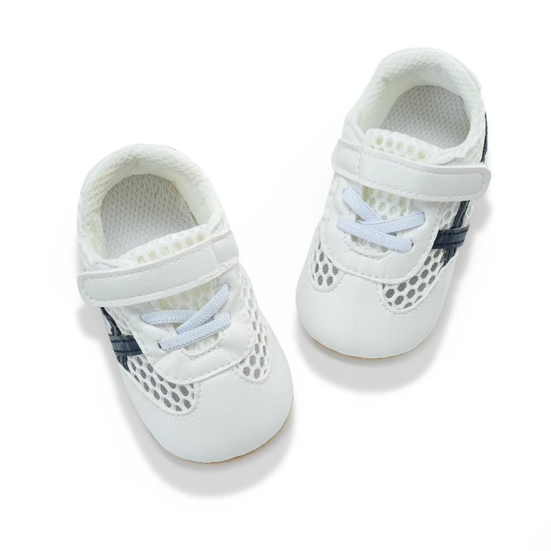 Baby sandals 0-1 year old men's and women's sports shoes, anti slip and breathable mesh fabric, breathable and comfortable white shoes