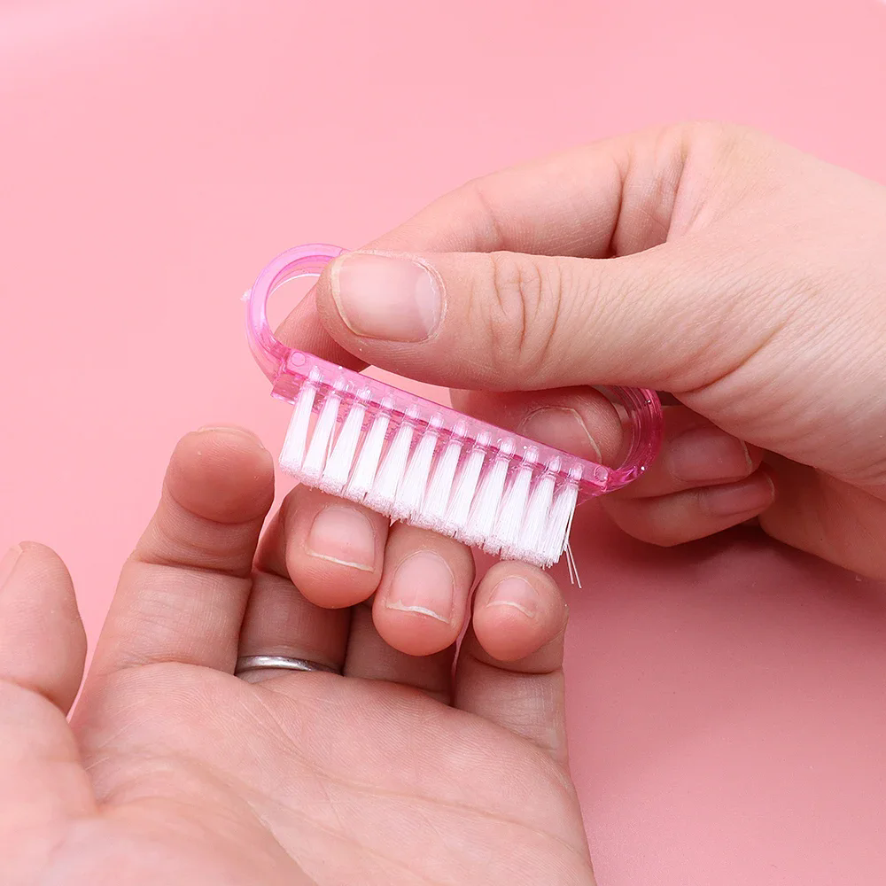 50Pcs Cleaning Nail Brushes Tools Colorful Plastic Dust Cleaner Brushes Nail Art Manicure Pedicure Powder Soft Remover Brush