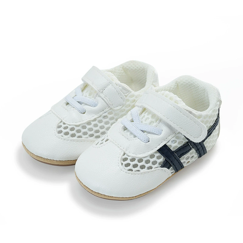 Baby sandals 0-1 year old men's and women's sports shoes, anti slip and breathable mesh fabric, breathable and comfortable white shoes